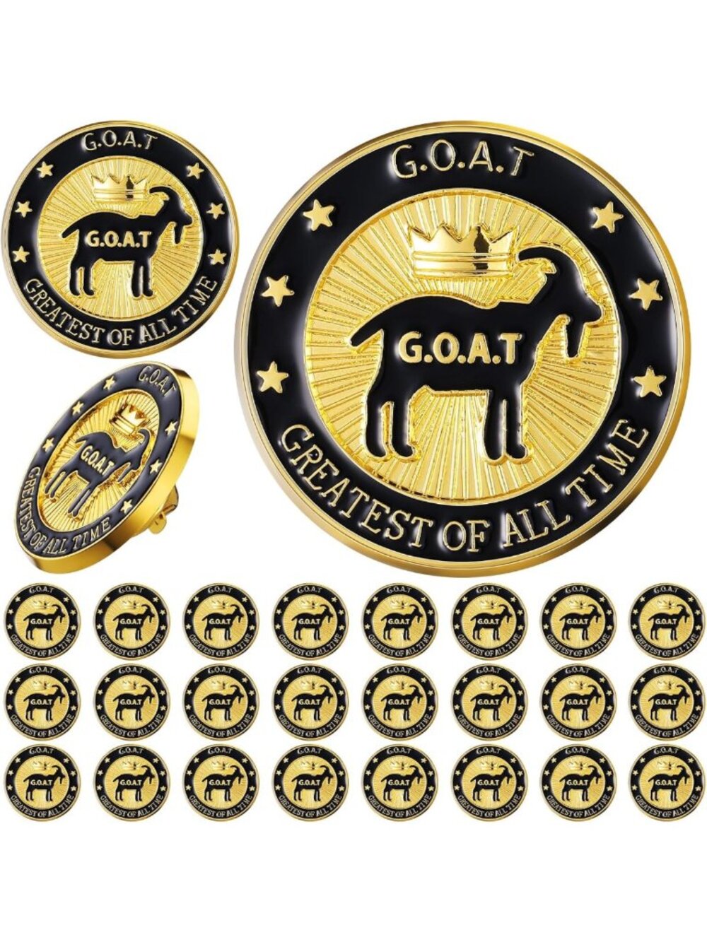 Championship Trophy Goat MVP Lapel Pins - Bulk Set for Collectors & Fans